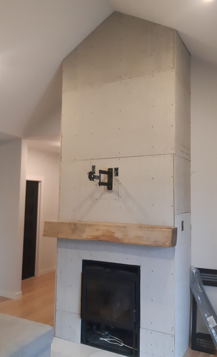 Fireplace structure with tv mount