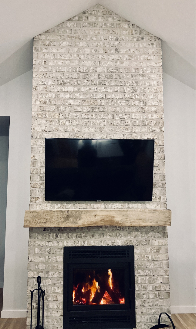 full height fireplace with tv mount